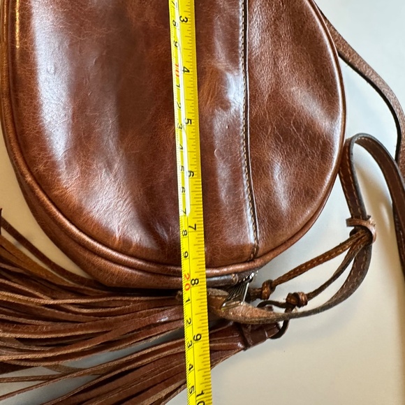 Patricia Nash Vintage Round Canteen Brown Leather Crossbody Handbag Purse - Picture 5 of 8